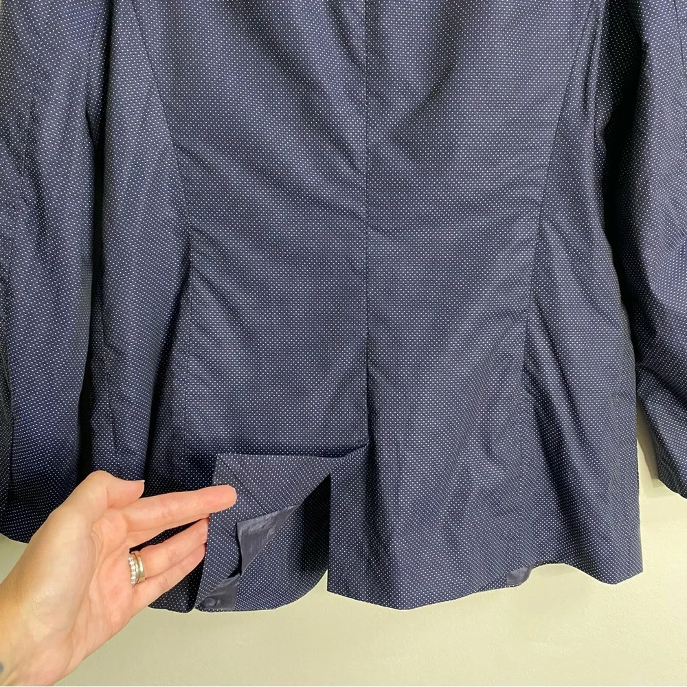 Equipment Navy Blue Jay School Boy Polkadot Print Blazer Size 4
